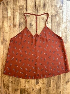 Wet Seal Rust Red Printed Cami